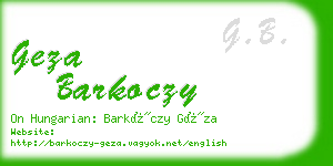 geza barkoczy business card